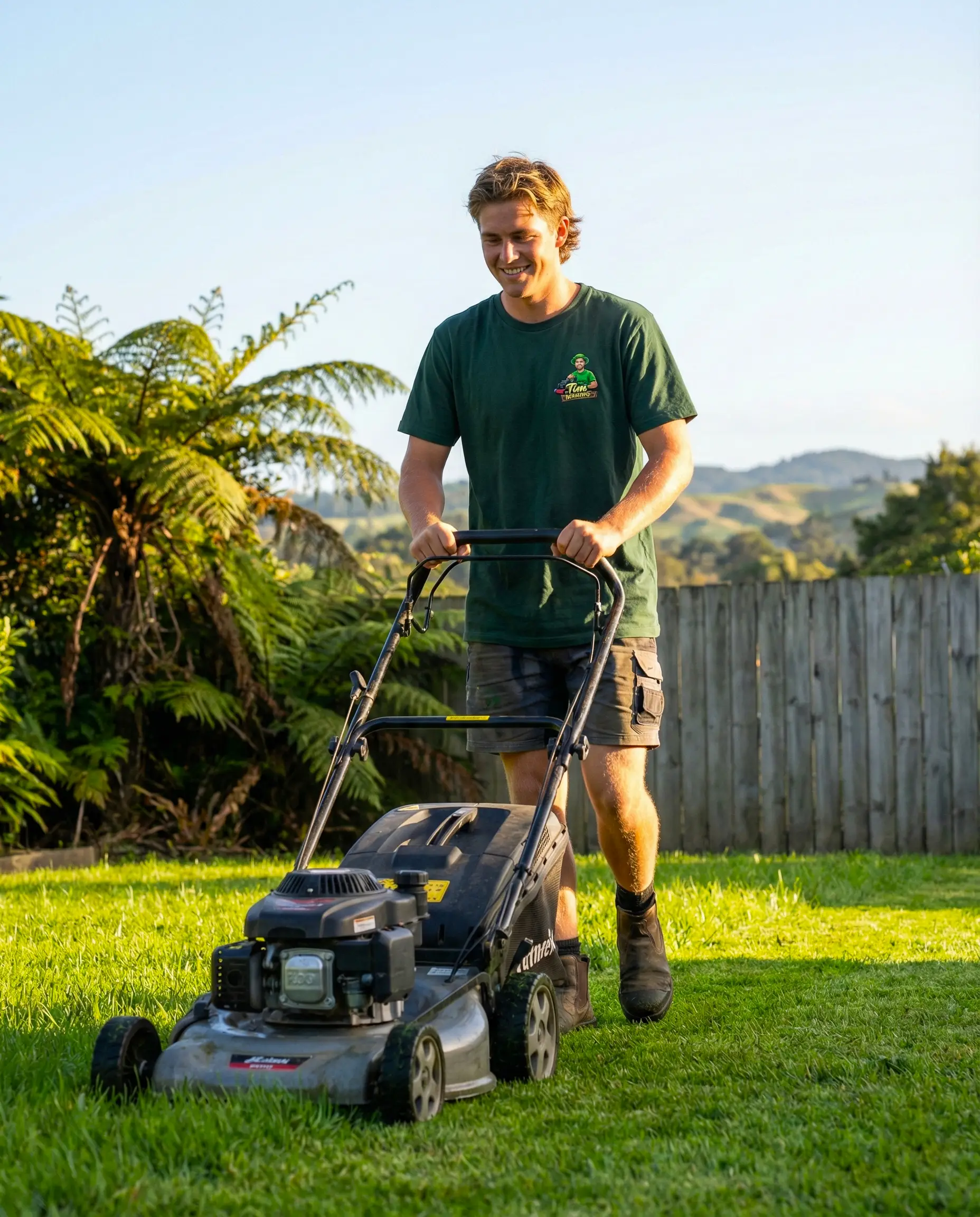 Tim mowing